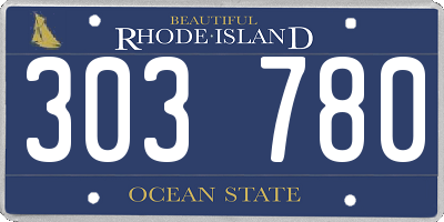 RI license plate 303780