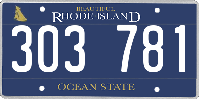 RI license plate 303781