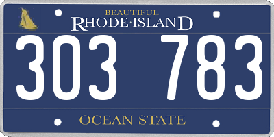 RI license plate 303783