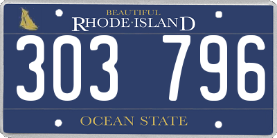 RI license plate 303796