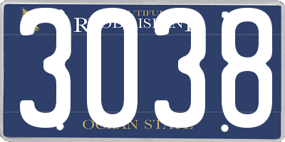 RI license plate 3038