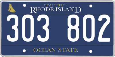 RI license plate 303802