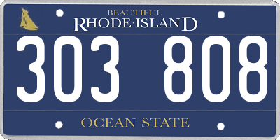 RI license plate 303808