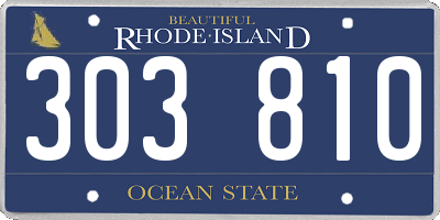 RI license plate 303810