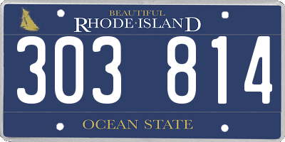 RI license plate 303814