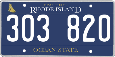 RI license plate 303820