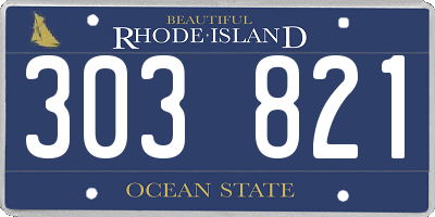 RI license plate 303821