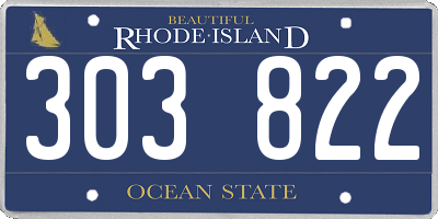 RI license plate 303822