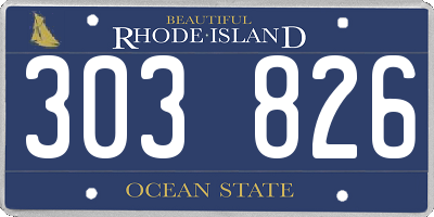 RI license plate 303826