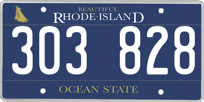RI license plate 303828