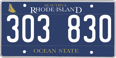 RI license plate 303830