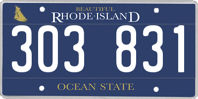 RI license plate 303831