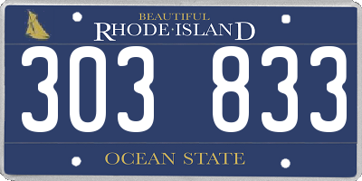 RI license plate 303833