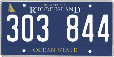 RI license plate 303844
