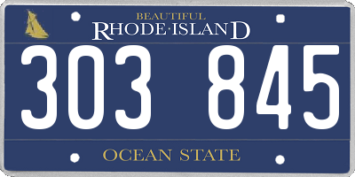 RI license plate 303845