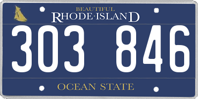 RI license plate 303846