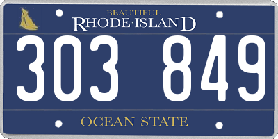 RI license plate 303849