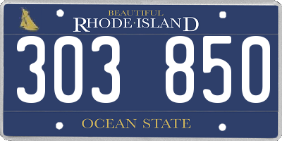 RI license plate 303850