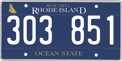 RI license plate 303851