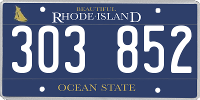 RI license plate 303852
