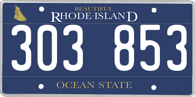 RI license plate 303853