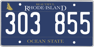 RI license plate 303855