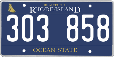 RI license plate 303858