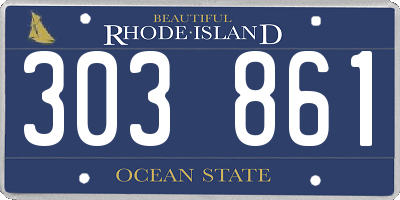 RI license plate 303861