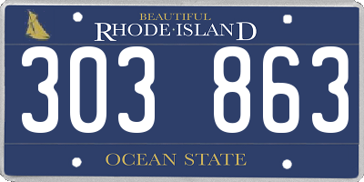 RI license plate 303863