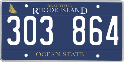 RI license plate 303864