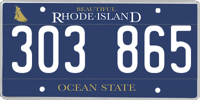 RI license plate 303865