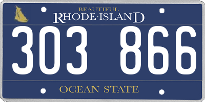 RI license plate 303866