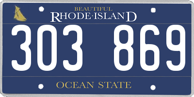 RI license plate 303869