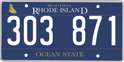 RI license plate 303871