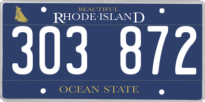 RI license plate 303872