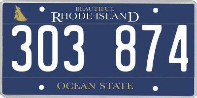 RI license plate 303874