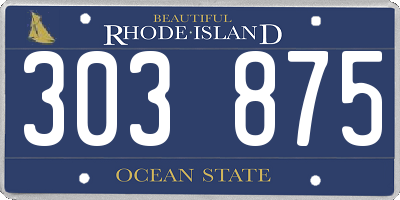 RI license plate 303875