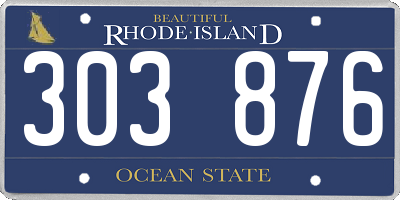 RI license plate 303876