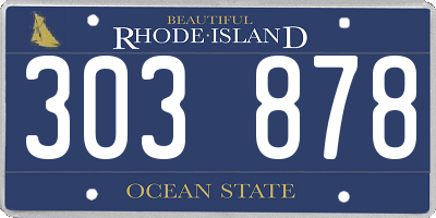 RI license plate 303878