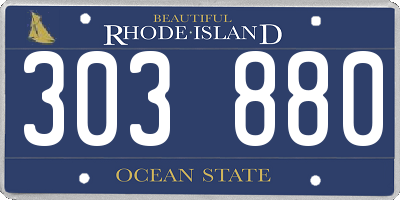 RI license plate 303880