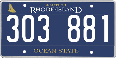 RI license plate 303881