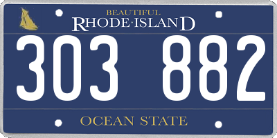 RI license plate 303882