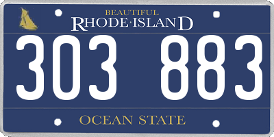 RI license plate 303883