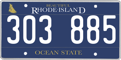 RI license plate 303885
