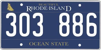 RI license plate 303886