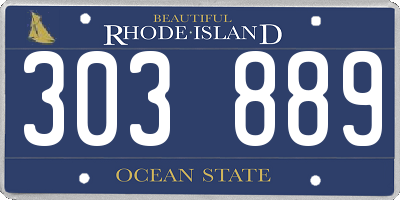 RI license plate 303889