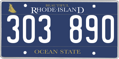 RI license plate 303890