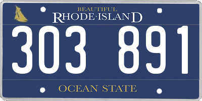RI license plate 303891