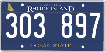 RI license plate 303897