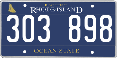 RI license plate 303898